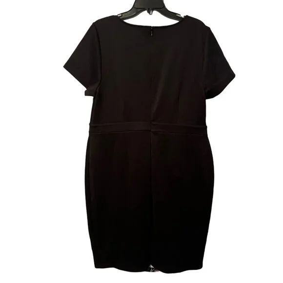 Boutique Black & Floral Knee-Length Dress  Size 1X Polyester/Spandex Blend - Picture 9 of 12